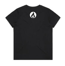 SOUL STRENGTH FLAME Womens Maple Organic Black Tshirt