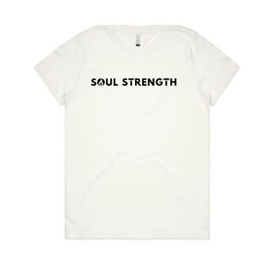 SOUL STRENGTH FLAME Womens Maple Organic Natural Tshirt