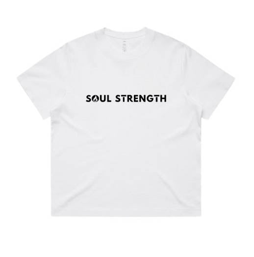 SOUL STRENGTH FLAME Womens Box White Tshirt
