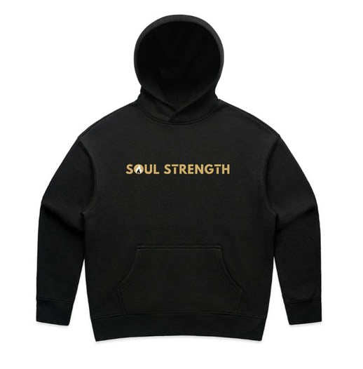 SOUL STRENGTH Womens STRENGTH Relax Black Hoodie