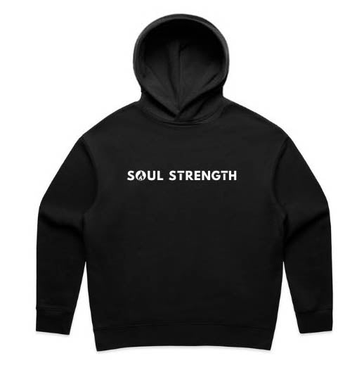 SOUL STRENGTH Womens FLAME Relax Black Hoodie