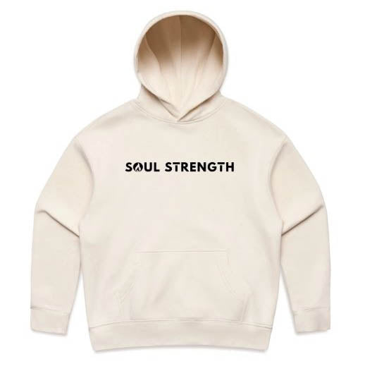 SOUL STRENGTH Womens FLAME Relax Ecru Hoodie