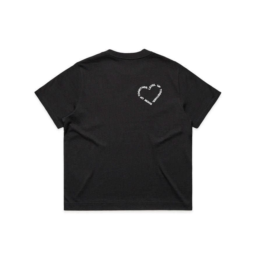 CLUB 88 Members Womens HEART Box Black/White Tshirt