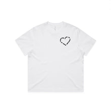 CLUB 88 Members Womens HEART Box White/Black Tshirt