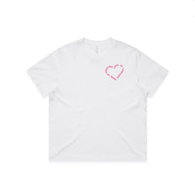 CLUB 88 Members Womens HEART Box White/Pink Tshirt