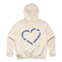 CLUB 88 Members Womens HEART Relax Ecru Hoodie