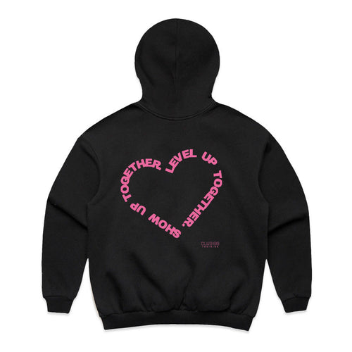 CLUB 88 Members Womens HEART Box Black/Pink Hoodie