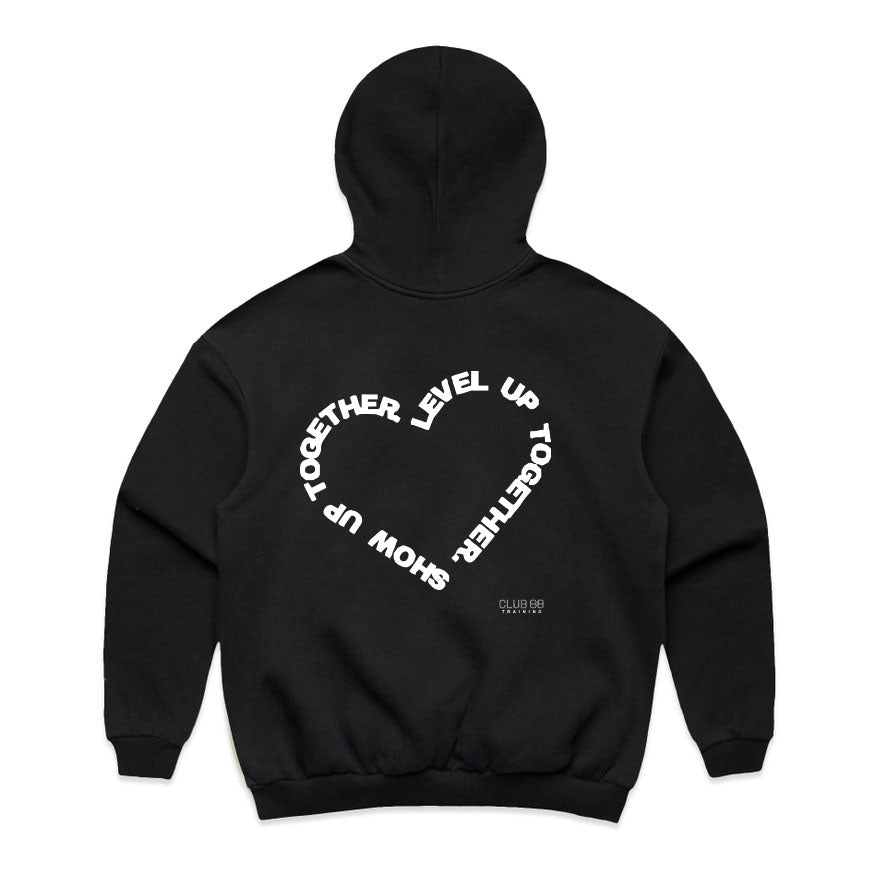 CLUB 88 Members Womens HEART Box Black/White Hoodie