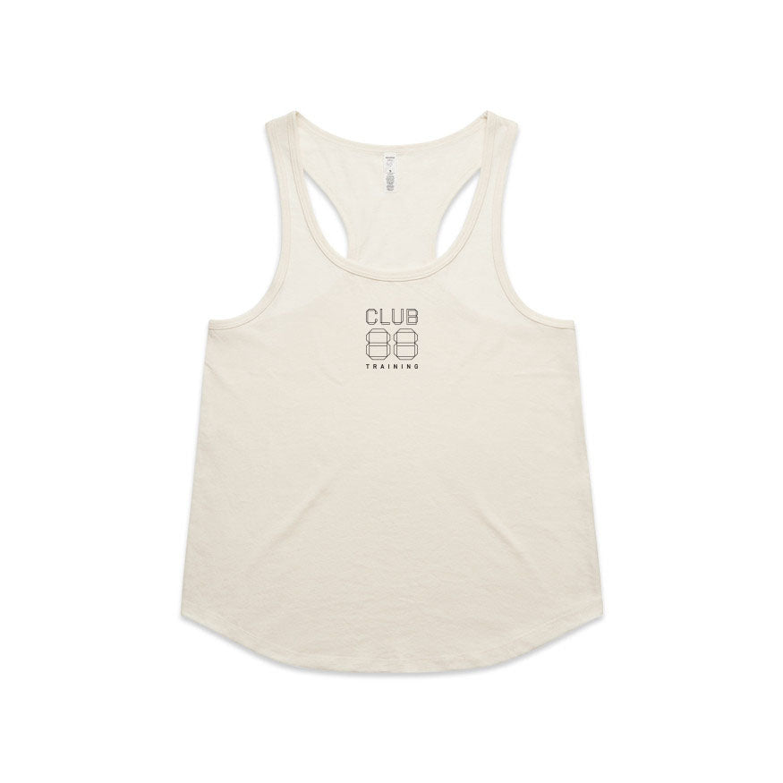 CLUB 88 Members Womens Active Ecru Singlet