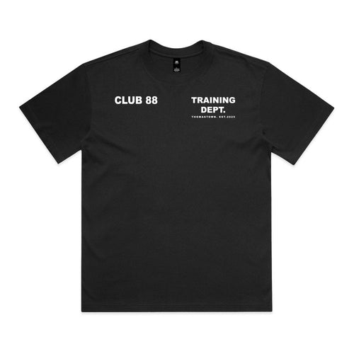 CLUB 88 Members Mens TRAINING DEPT Box Black Tshirt