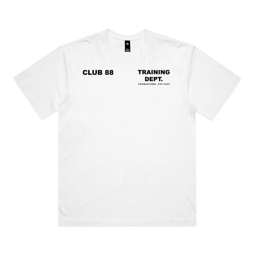 CLUB 88 Members Mens TRAINING DEPT Box White Tshirt