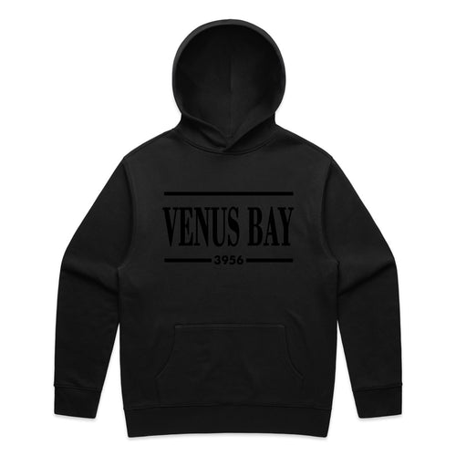 VENUS BAY HERITAGE BLACK EMBROIDERED UNISEX HOODIE