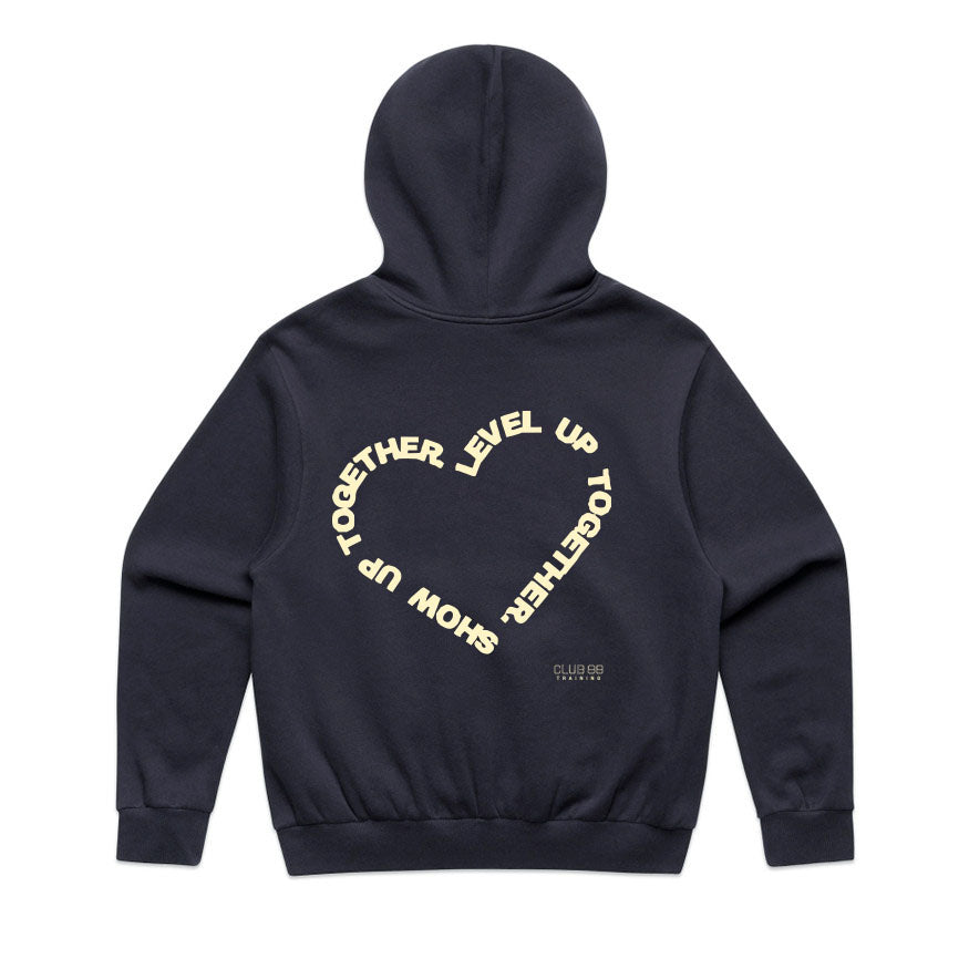 CLUB 88 Members Mens HEART Box Navy/Cream Hoodie