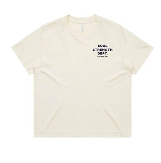 SOUL STRENGTH DEPT DROMANA Womens Box Ecru Tshirt