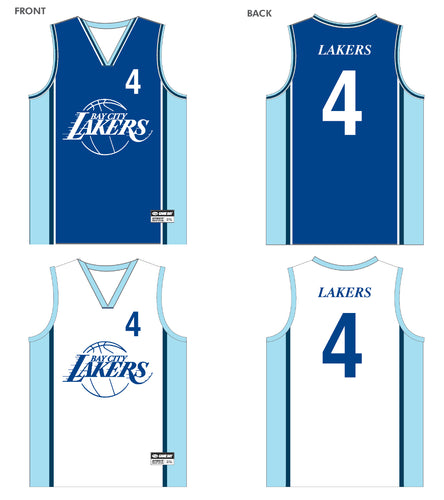 BAY CITY LAKERS BASKETBALL REVERSIBLE PLAYING SINGLET