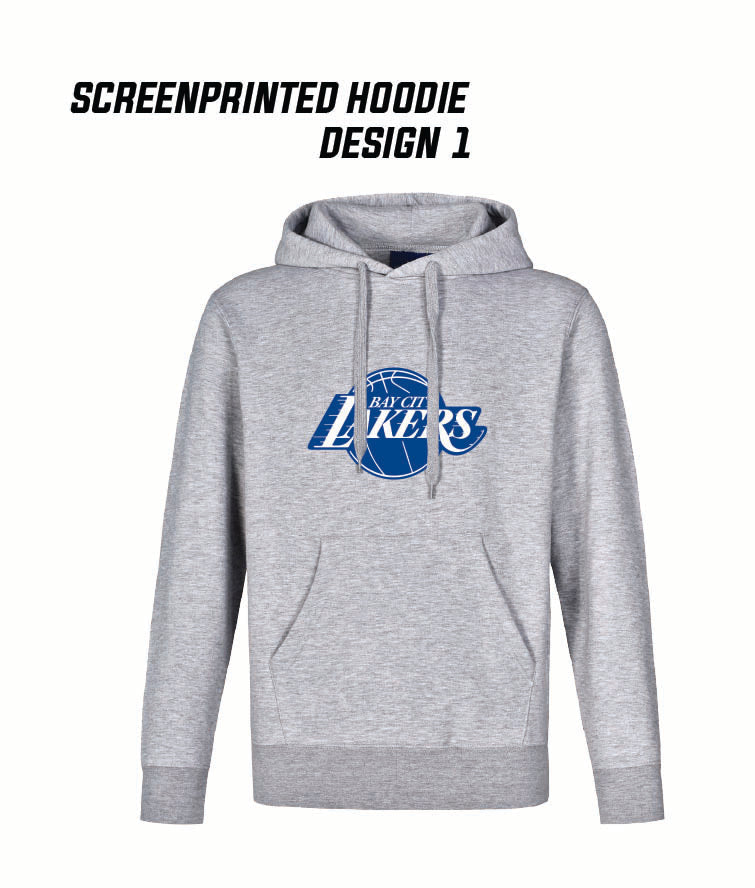 BAY CITY LAKERS GREY FLEECE HOODIE