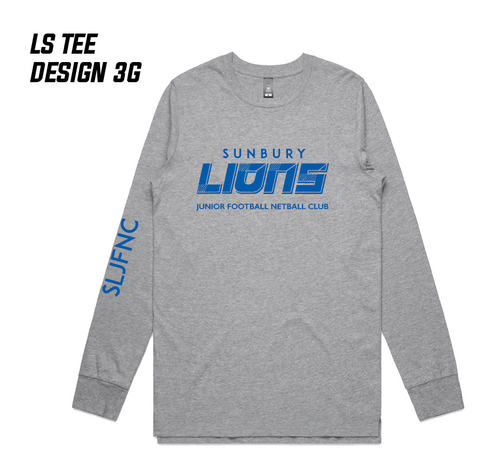 SUNBURY LIONS JFNC GREY LS TEE - 3G