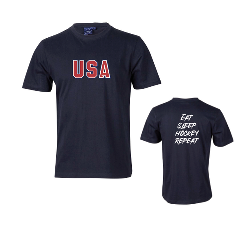 PRE-ORDER - IHC26 USA Slogan Navy Tshirt