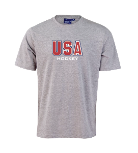 PRE-ORDER - IHC26 USA Hockey Grey Marle Tshirt (ONLINE EXCLUSIVE)